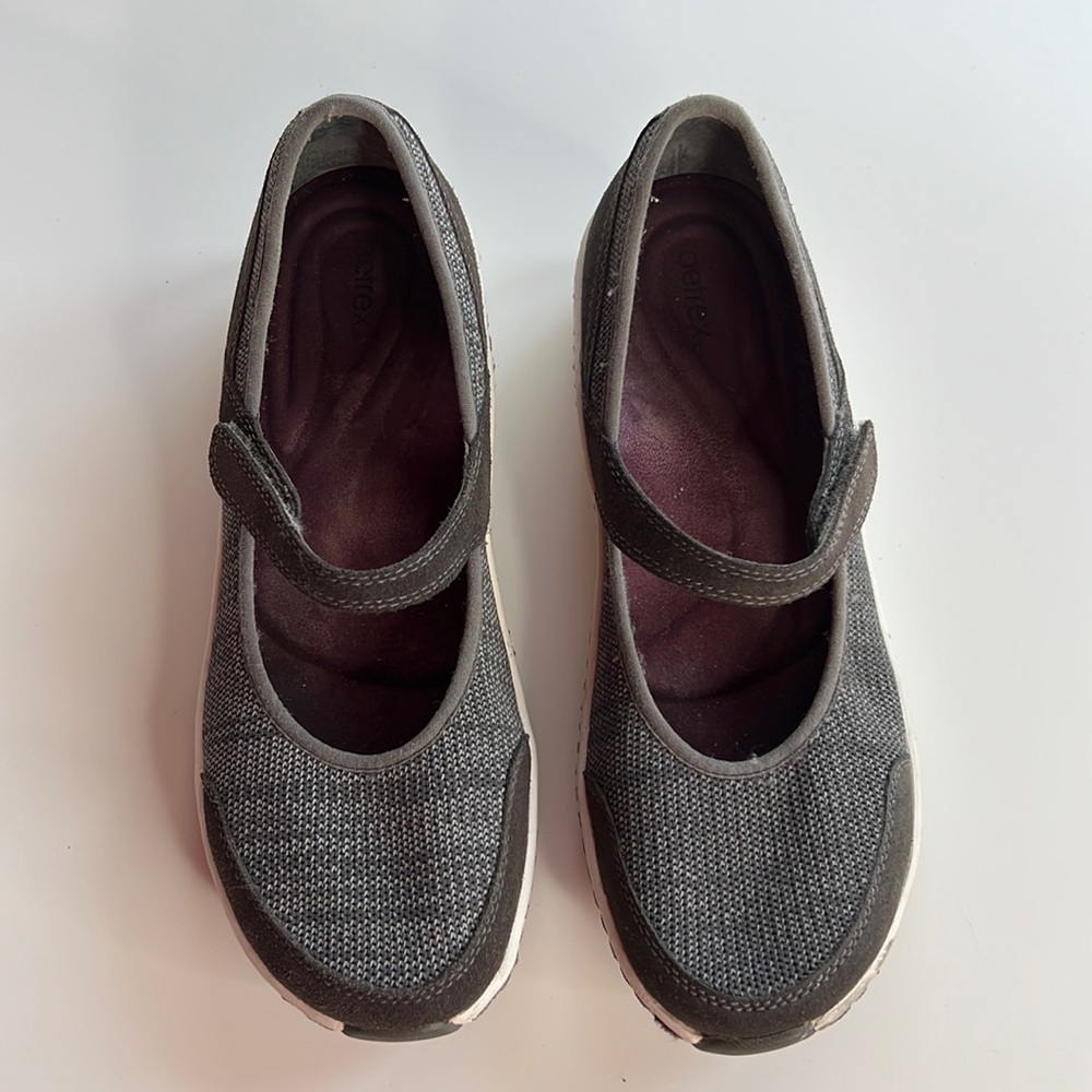 Aetrex Mina Mary Jane Shoes Charcoal Gray Orthotic Slip Resistant Size 6-6.5 - Picture 5 of 12